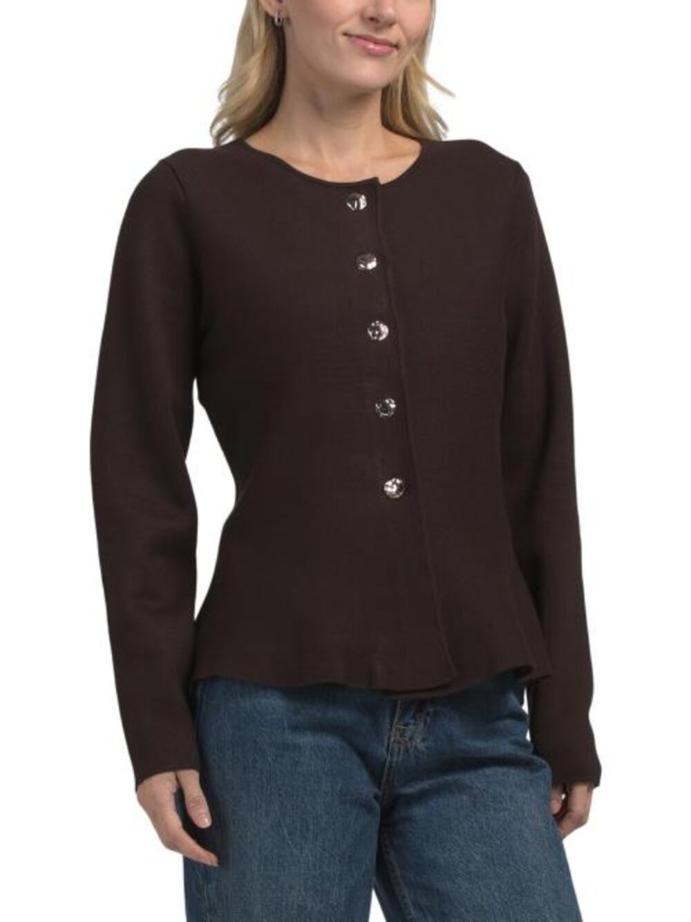 CYRUS Split Hem Tight Weave Cardigan